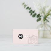 Moderne Blush Roze QR Code Aangepaste Logo Visitekaartje (Staand voorkant)