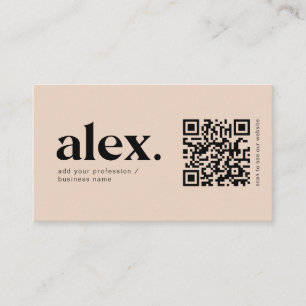Moderne Blush roze QR Code Logo Visitekaartje