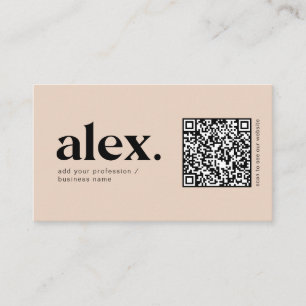 Moderne Blush Roze QR Code Logo Visitekaartje