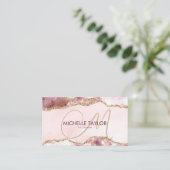 Moderne Blush roze roze film Chic Modern Monogram  Visitekaartje (Staand voorkant)