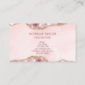 Moderne Blush roze roze film Chic Modern Monogram  Visitekaartje (Achterkant)