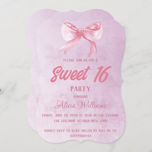 Moderne Blush roze roze roodroze 16-jarige verjaar Kaart (Voorkant / Achterkant)