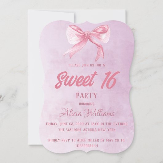 Moderne Blush roze roze roodroze 16-jarige verjaar Kaart (Voorkant)