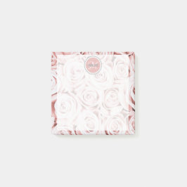 Moderne blush roze rozen gepersonaliseerd post-it® notes
