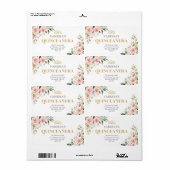 Moderne Blush roze rozen goud tiara 15e verjaardag Etiket (Full Sheet)