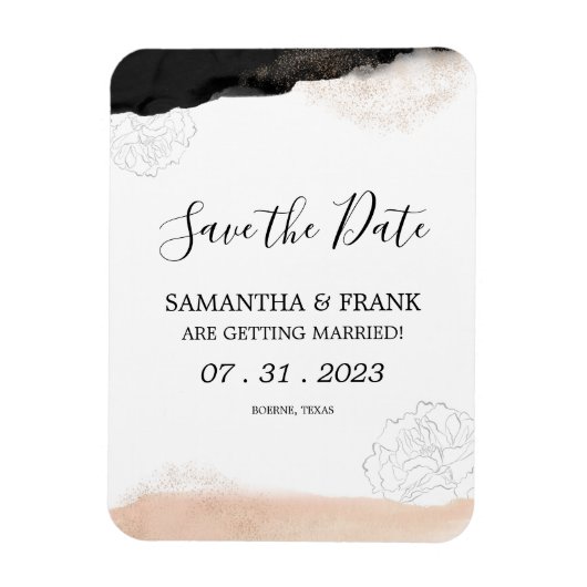 Moderne Blush roze Save the Date Magneet (Verticaal)