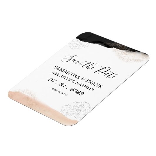 Moderne Blush roze Save the Date Magneet (Linkerzijde)