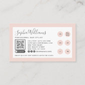 Moderne blush roze schaar script ponskaart klantenkaartje (Achterkant)