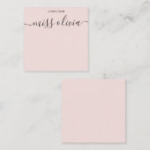 Moderne Blush Roze Script Aangepaste Leraren Notitiekaartje (Voorkant / Achterkant)