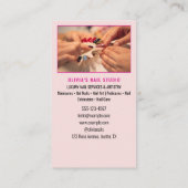 Moderne Blush Roze Script Foto Qr Code Nagelsalon Visitekaartje (Achterkant)