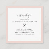 Moderne blush roze script handtekening haarstylist vierkante visitekaartje (Achterkant)