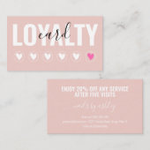 Moderne Blush Roze Script Makeup Artist 6 punch Klantenkaartje (Voorkant / Achterkant)