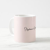 Moderne Blush Roze Stijlvolle Monogram Naam Script Koffiemok (Voorkant links)