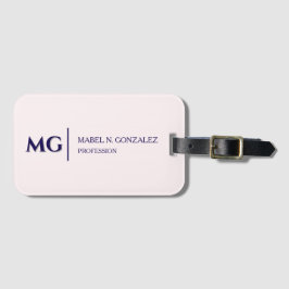 Moderne Blush Roze Trendy Stijlvolle Monogram Bagagelabel