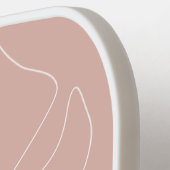 Moderne Blush roze tropische leblijntreknaam Pickleball Paddle (Links Detail)