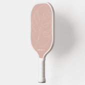 Moderne Blush roze tropische leblijntreknaam Pickleball Paddle (Links)