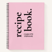 Moderne Blush roze Typografie Blank RecipJournal Notitieboek (Voorkant)