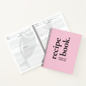 Moderne Blush roze Typografie Blank RecipJournal Notitieboek (Binnen)