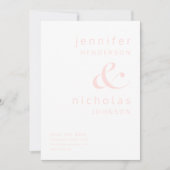 Moderne Blush Roze Typografie Foto Bruiloft Save The Date (Voorkant)