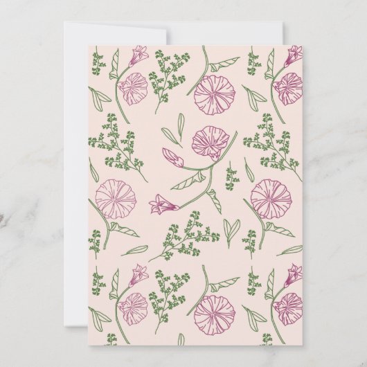 Moderne Blush Roze Waterverf Bloem Bruids Brunch Save The Date (Achterkant)