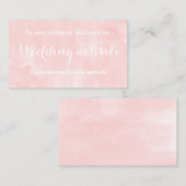 Moderne blush roze waterverf bruiloft website informatiekaartje (Voorkant / Achterkant)