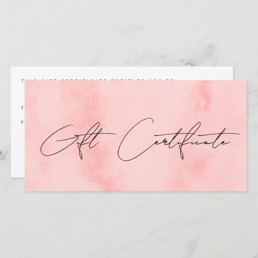 Moderne blush roze waterverf make-up & haar (Voorkant / Achterkant)