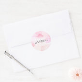 Moderne blush roze waterverf make-up ronde sticker (Envelop)
