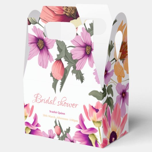 Moderne blush roze wilde bloem #4 vrijgezellenfees bedankdoosjes (Geopend)