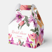 Moderne blush roze wilde bloem #4 vrijgezellenfees bedankdoosjes (Voorkant Zijde)