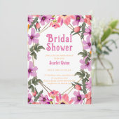 Moderne blush roze wilde bloem #4 vrijgezellenfees kaart (Staand voorkant)