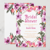 Moderne blush roze wilde bloem #4 vrijgezellenfees kaart (Voorkant / Achterkant)