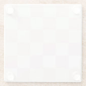 Moderne Blush Roze Wit Geruit Glazen Onderzetter (Achterkant)