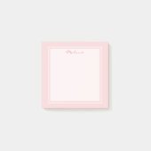 Moderne Blush Roze Wit Rand Script Post-it® Notes (Voorkant)