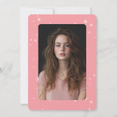 Moderne Blush Roze & Witte Glitter Afstuderen Aankondiging (Achterkant)