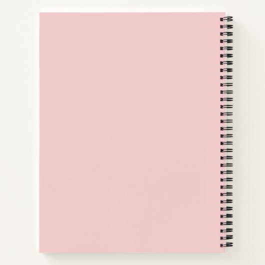 Moderne Blush Roze Witte Script Monogram Notitieboek (Achterkant)