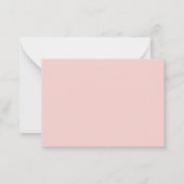 Moderne Blush Roze Witte Script Monogram Notitiekaartje (Achterkant)