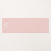 Moderne Blush Roze Witte Script Monogram Yogamat (Achterkant (horizontaal))