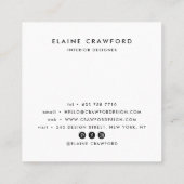 Moderne blush roze zachte pastels marmer minimalis vierkante visitekaartje (Achterkant)