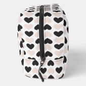 Moderne Blush Roze Zwart Liefde Harten Monogram Toilettasje (Rechts)