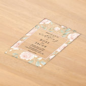 Moderne Blush Rozen Acryl Trouwuitnodiging Uitnodigingen (Laagn)