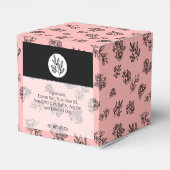 Moderne Blush Rozen & Leaves Line Art badbomdoos Bedankdoosjes (Achterkant)