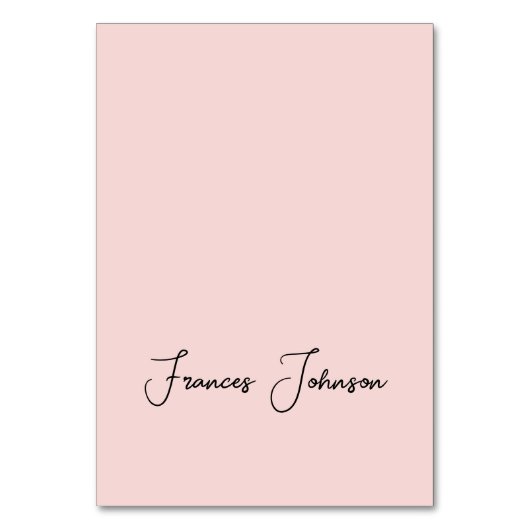 Moderne Blush Signature Naam Plaats Kaarten (Voorkant)