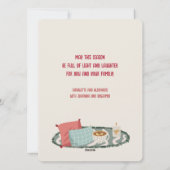 Moderne Blush Sledge Kerstgroet Feestdagenkaart (Achterkant)