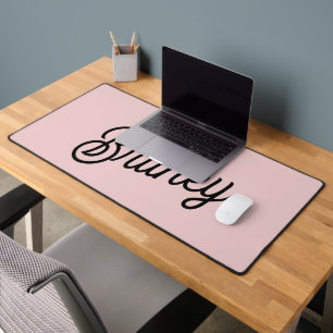Moderne Blush Stof Roze Monogram en Naam Bureaumat
