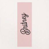 Moderne Blush Stof Roze Monogram en Naam Yogamat (Voorkant)