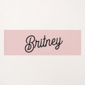 Moderne Blush Stof Roze Monogram en Naam Yogamat (Voorkant (horizontaal))