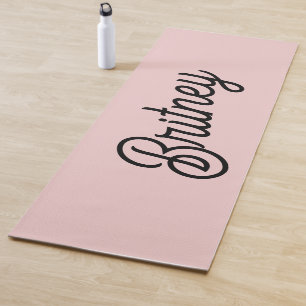 Moderne Blush Stof Roze Monogram en Naam Yogamat