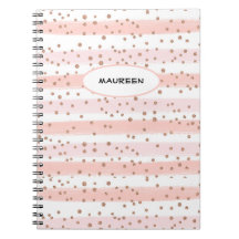 Moderne Blush Strepen Gouden Stippen Persoonlijke