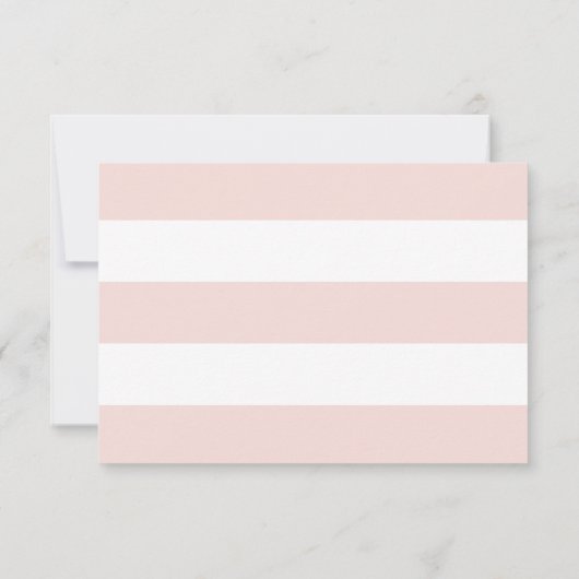 Moderne Blush Stripe RSVP Kaartje (Achterkant)