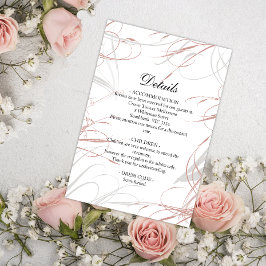 Moderne Blush Swirls Elegant Wedding Details Informatiekaartje